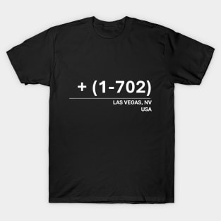 Las Vegas, NV Area Code 702 Contact Design (white) T-Shirt